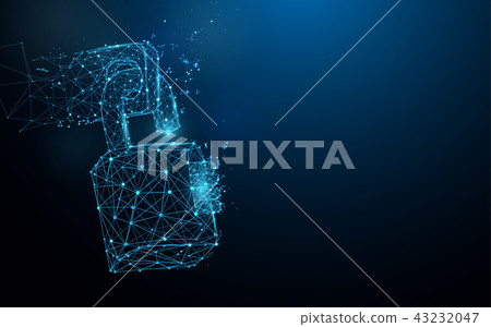 Lock icon form lines and particle style design Lock icon form lines and particle style design 43232047