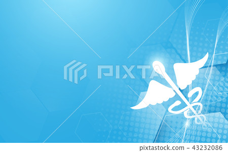 Caduceus symbol and medicine, science background 43232086