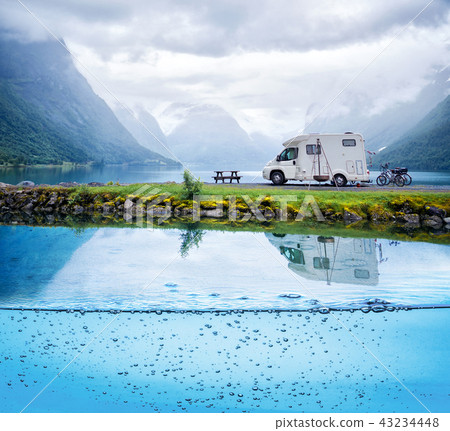 Family vacation travel, holiday trip in motorhome Family vacation travel, holiday trip in motorhome 43234448