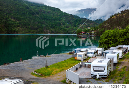 Family vacation travel, holiday trip in motorhome 43234470