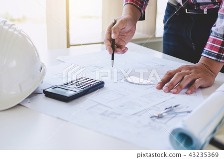 Workplace items tools for project, Architect or Engineer working 43235369