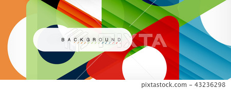 Geometric background, circles and triangles shapes banner. Illustration for business brochure or 43236298