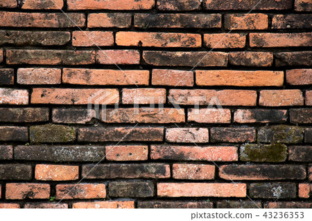Old red color brick wall textured background Old red color brick wall textured background 43236353