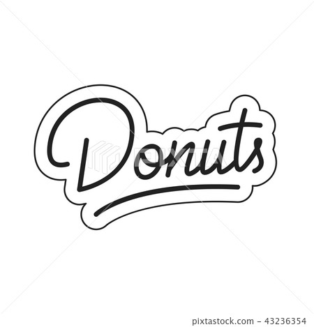 Donuts. Donuts lettering. Donuts label badge emblem sticker 43236354