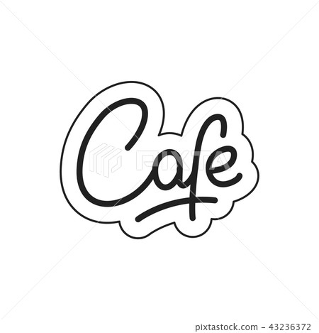 Cafe. Cafe lettering. Cafe label badge emblem... - Stock Illustration ...