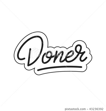 Doner. Doner lettering. Doner label badge... - Stock Illustration ...