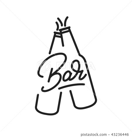 bar lettering illustration. bar label badge emblem