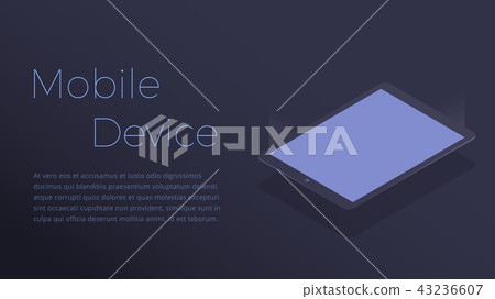 Tablet computer device. Modern web template of isometric tablet computer. Tablet computer device. Modern web template of isometric tablet computer. 43236607