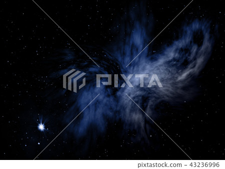 Star field in space and a nebulae. 3D rendering 43236996