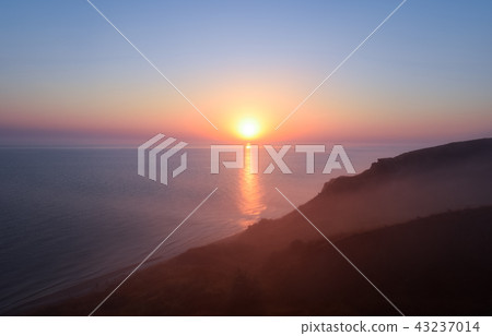 Dawn over the sea. Sea of Azov. Sunrise. Dawn over the sea. Sea of Azov. Sunrise. 43237014