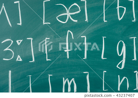 Study english School lesson class blackboard International phonetic alphabet. 43237407