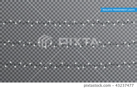 Christmas lights. Realistic string lights design elements with transparency. Glowing lights for Christmas lights. Realistic string lights design elements with transparency. Glowing lights for 43237477