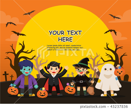 Children Trick or Treating on Halloween. Children Trick or Treating on Halloween. 43237836