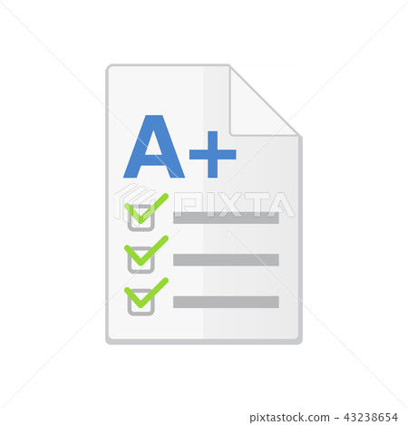 Icon of successful school test result. test icon 43238654