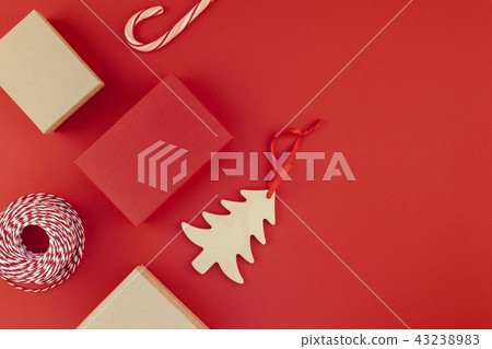 New Year or Christmas presents red background 43238983