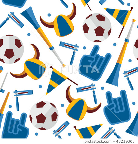 Vector seamless pattern about football fan Vector seamless pattern about football fan 43239303