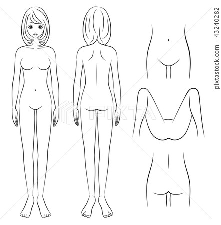 美女線描 美女線描 43240282