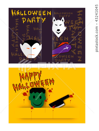 Jack-o-Lanterns and Evils on Halloween Party Backg 43241045