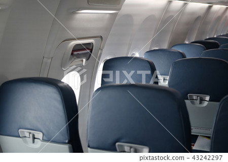 empty passenger seat inside airplane. chair in aircraft empty passenger seat inside airplane. chair in aircraft 43242297