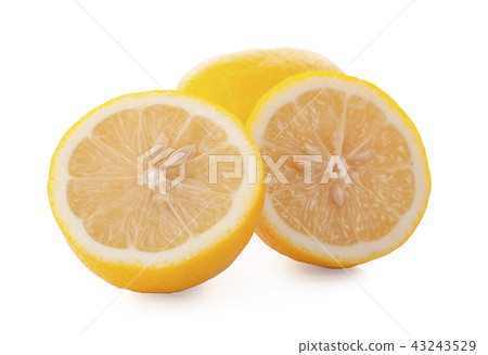 Ripe lemons on white background Ripe lemons on white background 43243529