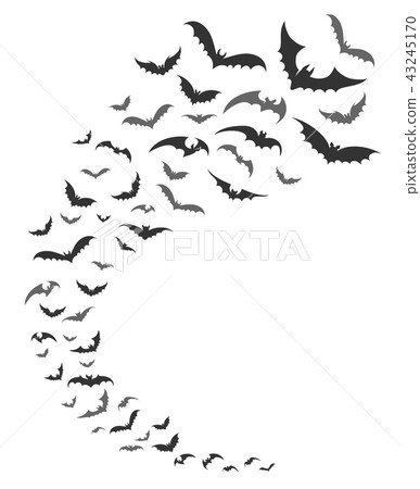 Bats swarm silhouette 43245170