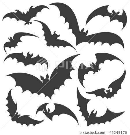 Bat silhouette set 43245176