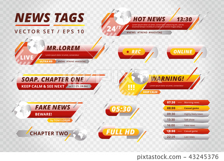 Bright tags for news channels Bright tags for news channels 43245376