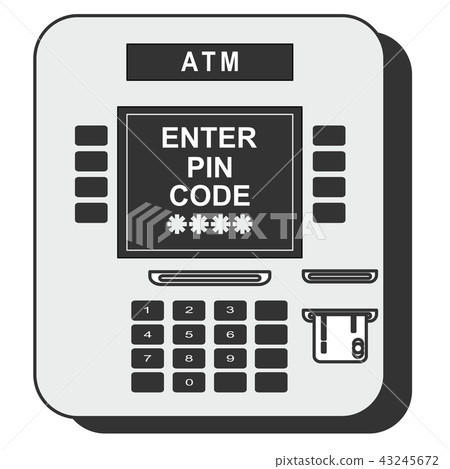 ATM payment vector illustration. ATM machine with credit card. ATM payment vector illustration. ATM machine with credit card. 43245672