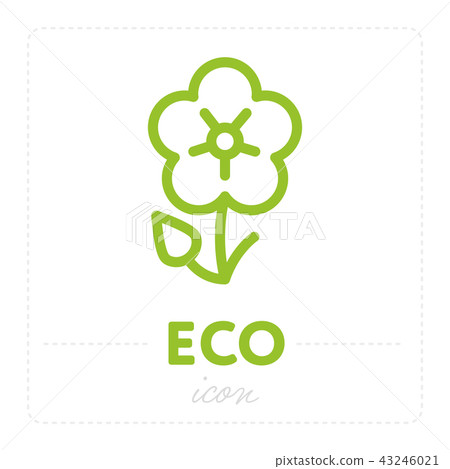 Green flowers and Eco label Green flowers and Eco label 43246021