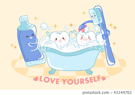 tooth with love yourself concept tooth with love yourself concept 43249762