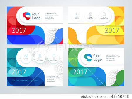 Vector set of abstract horizontal banner - Stock Illustration [43250798 ...