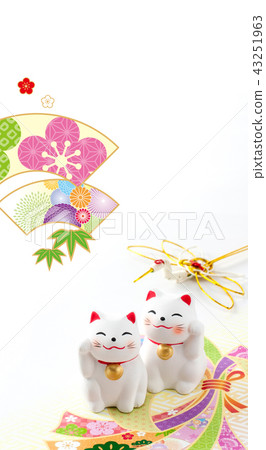 New Year banner 2020 beckoning cat 43251963