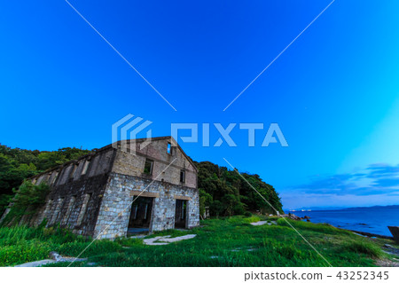 在魚雷試驗場遺址[長崎縣Higashisonogi Korigunadamachi]後的日落之後 43252345