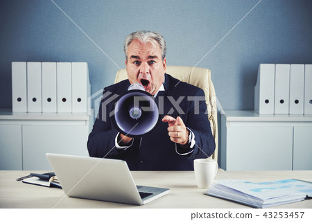 Entrepreneur with loudspeaker 43253457