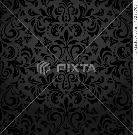 Floral pattern. Wallpaper baroque, damask.  43253709