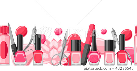 Banner with manicure tools. Banner with manicure tools. 43256543