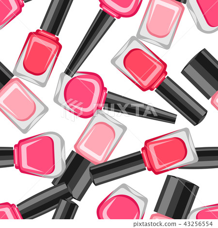 Seamless pattern with nail polishes. 43256554
