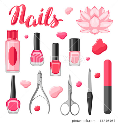 Set of manicure tools. Set of manicure tools. 43256561