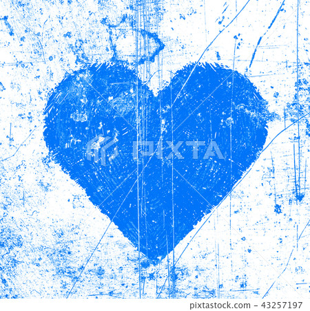 Abstract scratches background with blue heart - Stock Illustration ...