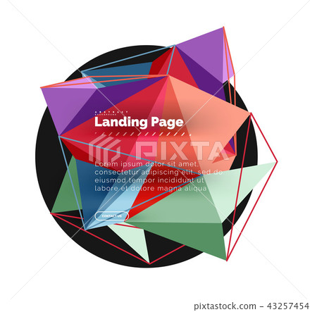 Vector 3d triangle abstract background, polygonal geometric design Vector 3d triangle abstract background, polygonal geometric design 43257454