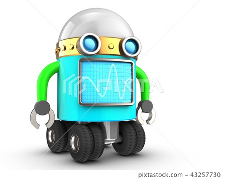 3d illustration of robot over white background - Stock Illustration ...