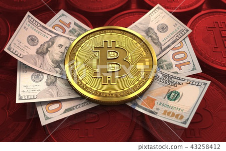 3d illustration of bitcoin banknotes 3d illustration of bitcoin banknotes 43258412