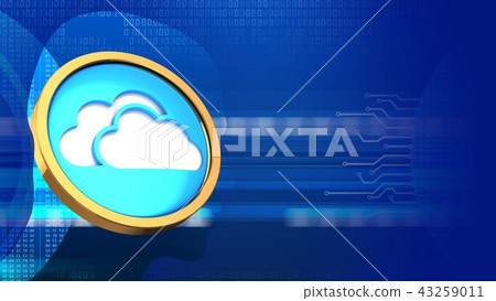 3d abstract with cloud symbol and head silhouette 43259011