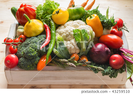 Summer vegetables on white table 43259510