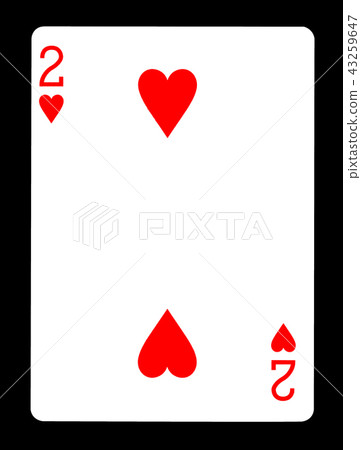 Two of hearts playing card Two of hearts playing card 43259647