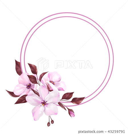 Floral frame with decorative flowers Floral frame with decorative flowers 43259791