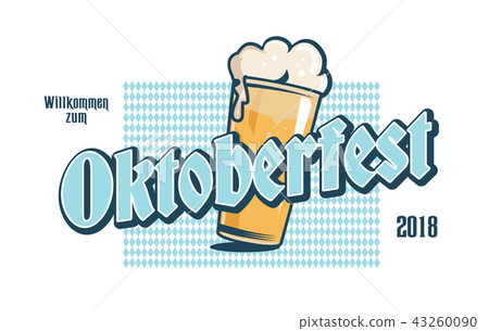 Oktoberfest label. Oktoberfest typography logo for greeting cards and banners. Welcome to 43260090