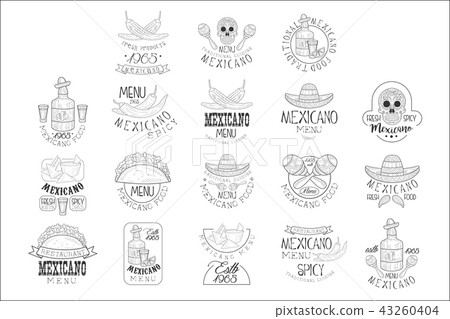 National Traditional Mexican Cuisine Restaurant Hand Drawn Black And White Sign Design Template National Traditional Mexican Cuisine Restaurant Hand Drawn Black And White Sign Design Template 43260404