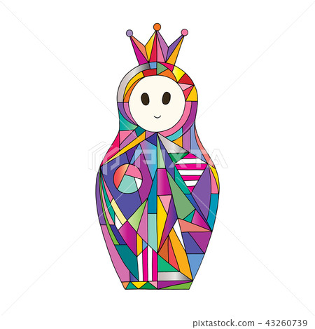 Matryoshka vector illustration. Nesting doll character in modern style. Hand drawn girl symbol Matryoshka vector illustration. Nesting doll character in modern style. Hand drawn girl symbol 43260739