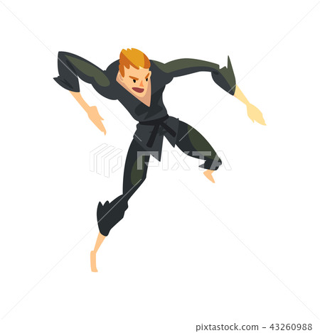 Male karate fighter in kimono, sportsman character, active sport lifestyle vector Illustration on a Male karate fighter in kimono, sportsman character, active sport lifestyle vector Illustration on a 43260988